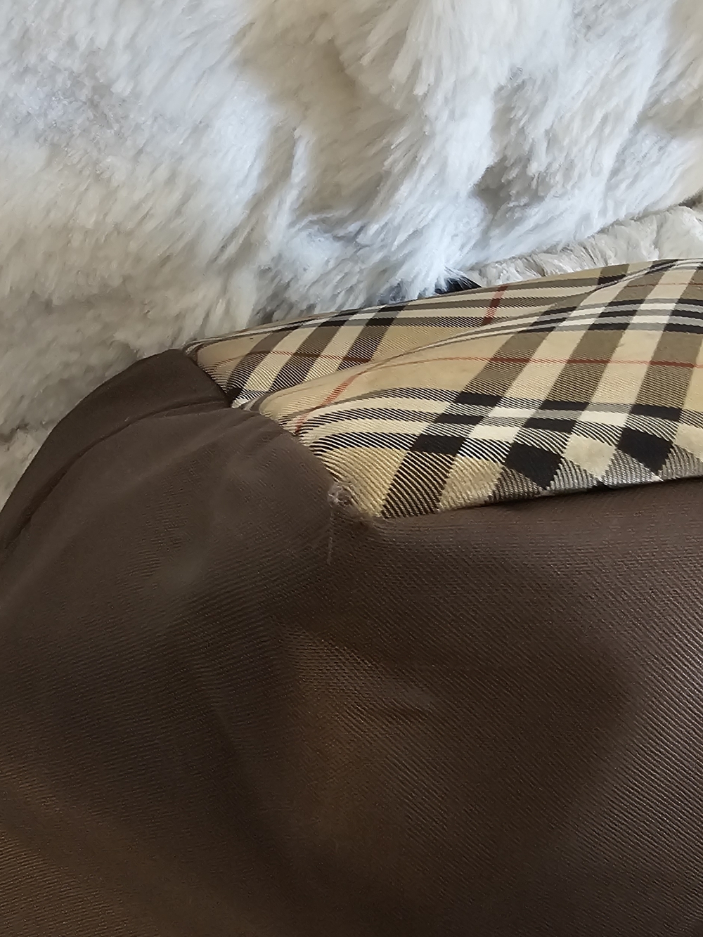 Burberry Brown Tote with Black Straps and Signature Check Base - Picture 8 of 16